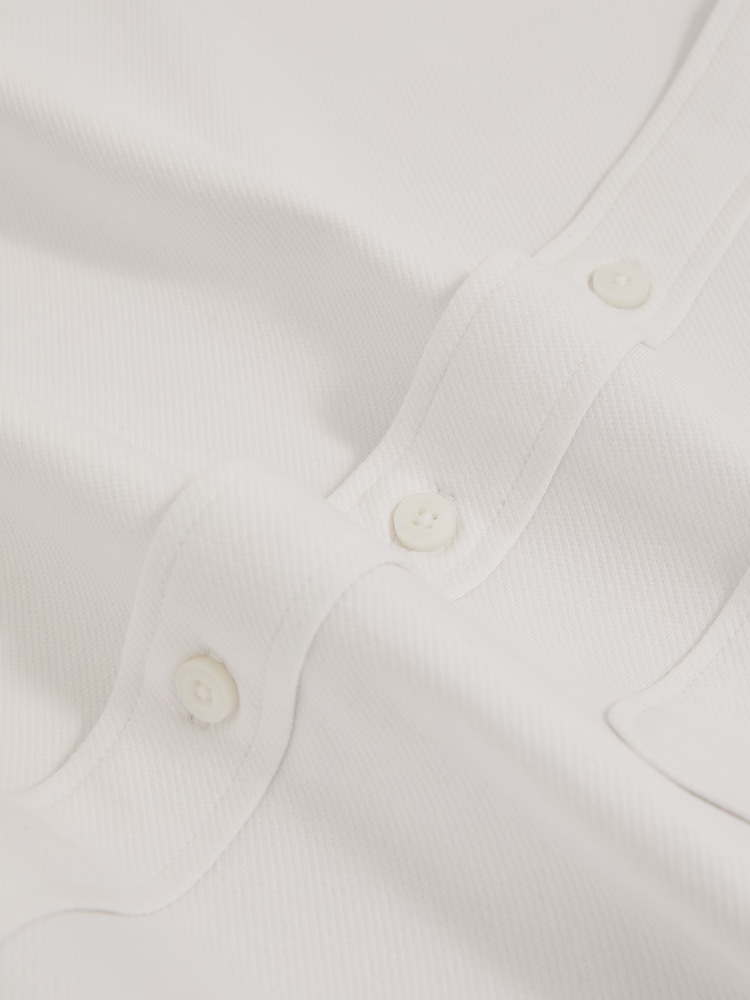 Reiss White Kappo Cotton-Twill Cutaway-Collar Overshirt - Image 7 of 7