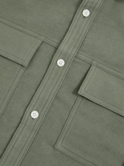 Reiss Green Camber Moleskin-Cotton Twin-Pocket Overshirt - Image 6 of 6