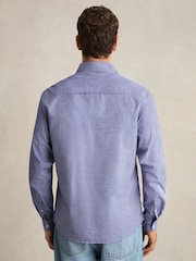 Reiss Blue/White Hendrixon Cotton-Poplin Stripe Twin-Pocket Shirt - Image 5 of 6