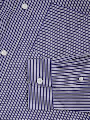 Reiss Blue/White Hendrixon Cotton-Poplin Stripe Twin-Pocket Shirt - Image 6 of 6