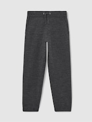 Reiss Derby Grey Melange Billings 13-14 yrs Merino Wool Cuffed Joggers - Image 1 of 4