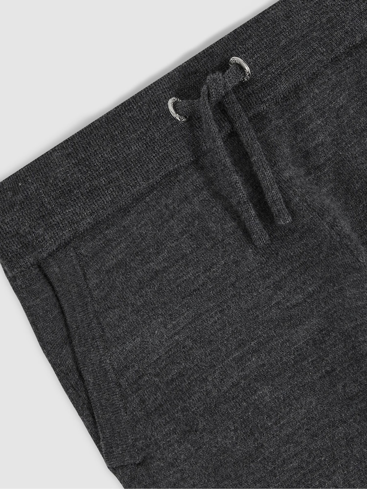 Reiss Derby Grey Melange Billings 13-14 yrs Merino Wool Cuffed Joggers - Image 4 of 4