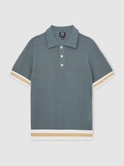 Azul fuerza aérea - Reiss Quinn Reiss | Ché Cotton Knit Polo Shirt - Imagen 2 de 6