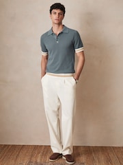Azul fuerza aérea - Reiss Quinn Reiss | Ché Cotton Knit Polo Shirt - Imagen 3 de 6