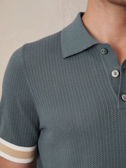 Azul fuerza aérea - Reiss Quinn Reiss | Ché Cotton Knit Polo Shirt - Imagen 4 de 6