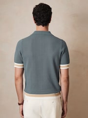 Azul fuerza aérea - Reiss Quinn Reiss | Ché Cotton Knit Polo Shirt - Imagen 5 de 6