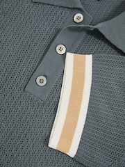 Azul fuerza aérea - Reiss Quinn Reiss | Ché Cotton Knit Polo Shirt - Imagen 6 de 6