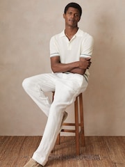 Blanco - Reiss Quinn Reiss | Ché Cotton Knit Polo Shirt - Imagen 6 de 7