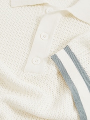 Blanco - Reiss Quinn Reiss | Ché Cotton Knit Polo Shirt - Imagen 7 de 7
