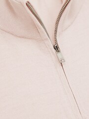 Reiss Beige Blackhall Merino Wool Half-Zip Jumper - Image 7 of 7