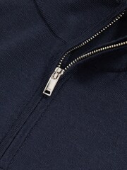 Reiss Midnight Navy Blackhall Merino Wool Half-Zip Jumper - Image 5 of 5