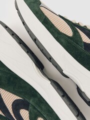 Reiss Forest Green/Stone Nido Trainers - Image 3 of 5