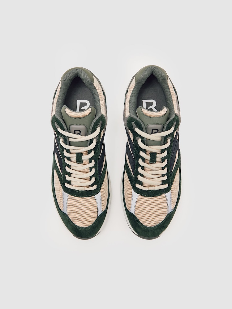Reiss Forest Green/Stone Nido Trainers - Image 5 of 5