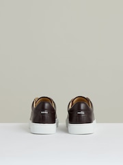 Reiss Plum Purple Finley Leather Low-Top Trainers - Image 4 of 5