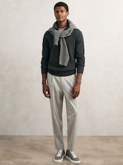 Reiss Graphite Grey Finley Leather Low-Top Trainers - Image 2 of 5