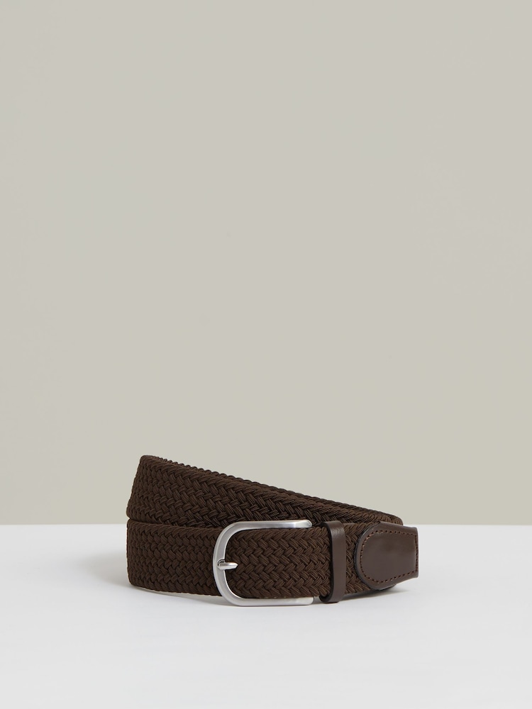 Dunkelbraun - Reiss Elmont Basket Weave Belt - Bild 1 von 3