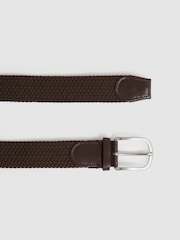Dunkelbraun - Reiss Elmont Basket Weave Belt - Bild 2 von 3