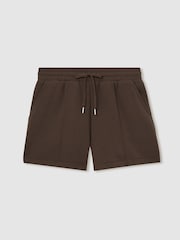 Reiss Chocolate Joanna Modal Blend Drawstring Co-Ord Sweat Shorts - Image 2 of 5