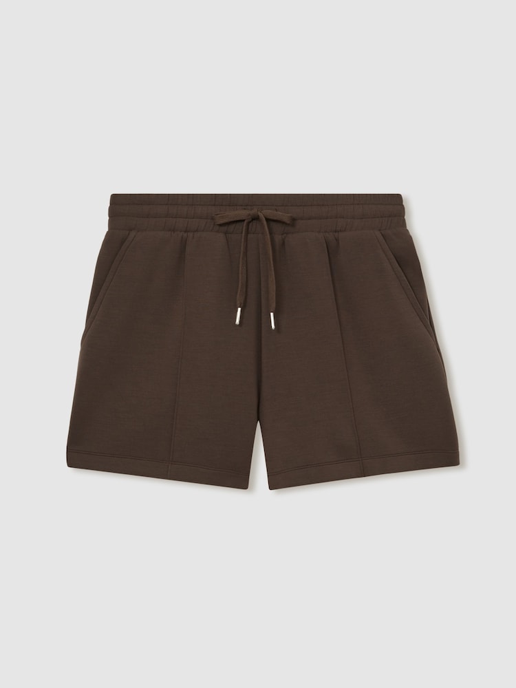Reiss Chocolate Joanna Modal Blend Drawstring Co-Ord Sweat Shorts - Image 2 of 5