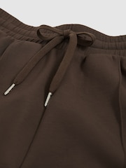 Reiss Chocolate Joanna Modal Blend Drawstring Co-Ord Sweat Shorts - Image 5 of 5