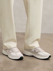 Reiss Off White/Stone Nido Trainers - Image 3 of 6