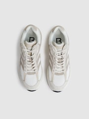 Reiss Off White/Stone Nido Trainers - Image 4 of 6