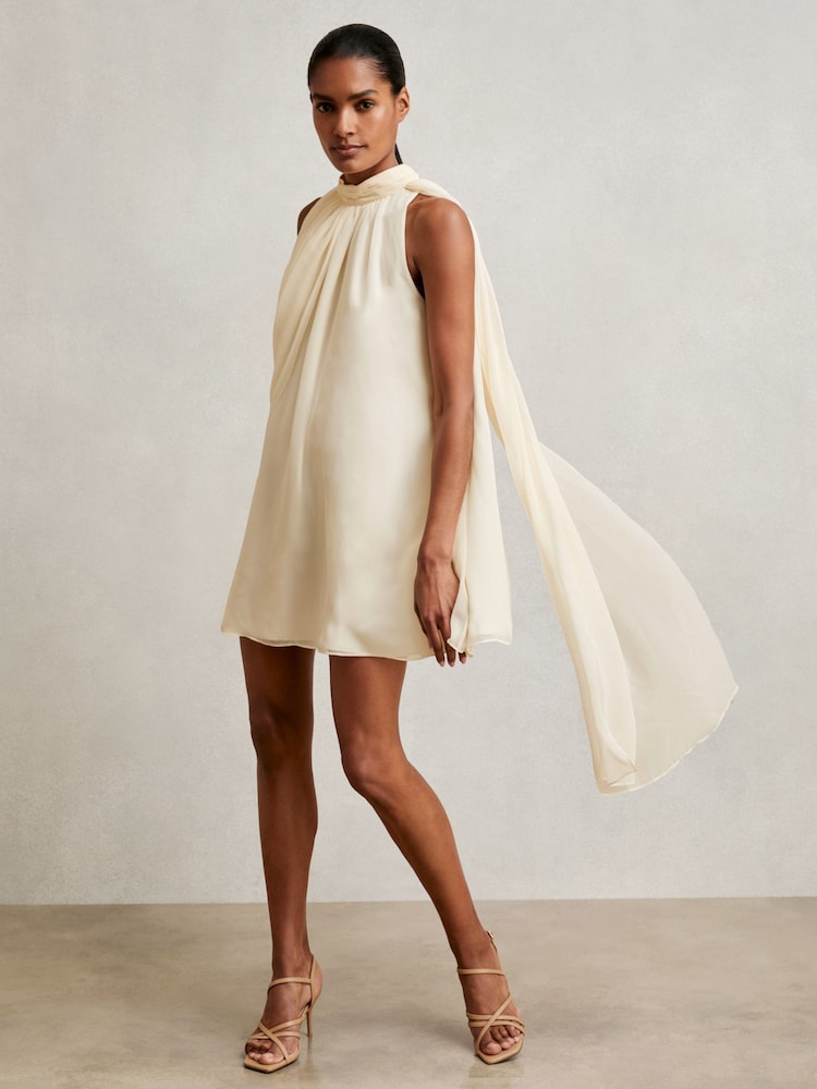 Reiss Felix Draped Chiffon Sleeveless Mini Dress - صورة 1 من 6