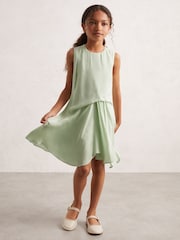 Reiss Sage Elina 4-9 yrs Draped Tuck Sleeveless Dress - Image 3 of 4