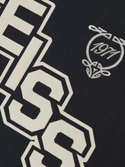 Reiss Navy/White Glen 9-13 yrs Cotton Oversized Logo T-Shirt - Image 4 of 4