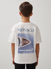Reiss White/Blue Monaco Unisex Fit McLaren F1 Team Monaco GP T-Shirt - Image 3 of 9