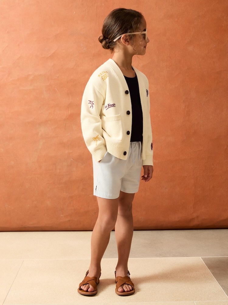 Reiss Off White Vedra 13-14 yrs SmileyWorld | Reiss Embroidery Cardigan Unisex Fit - Image 2 of 8