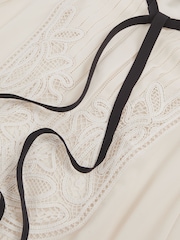Reiss Cream Sara Lace-Embroidered Tie-Neck Shirt - Image 6 of 6
