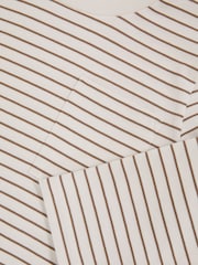 Reiss Off White/Camel Kenny Stretch-Cotton Stripe T-Shirt - Image 4 of 4