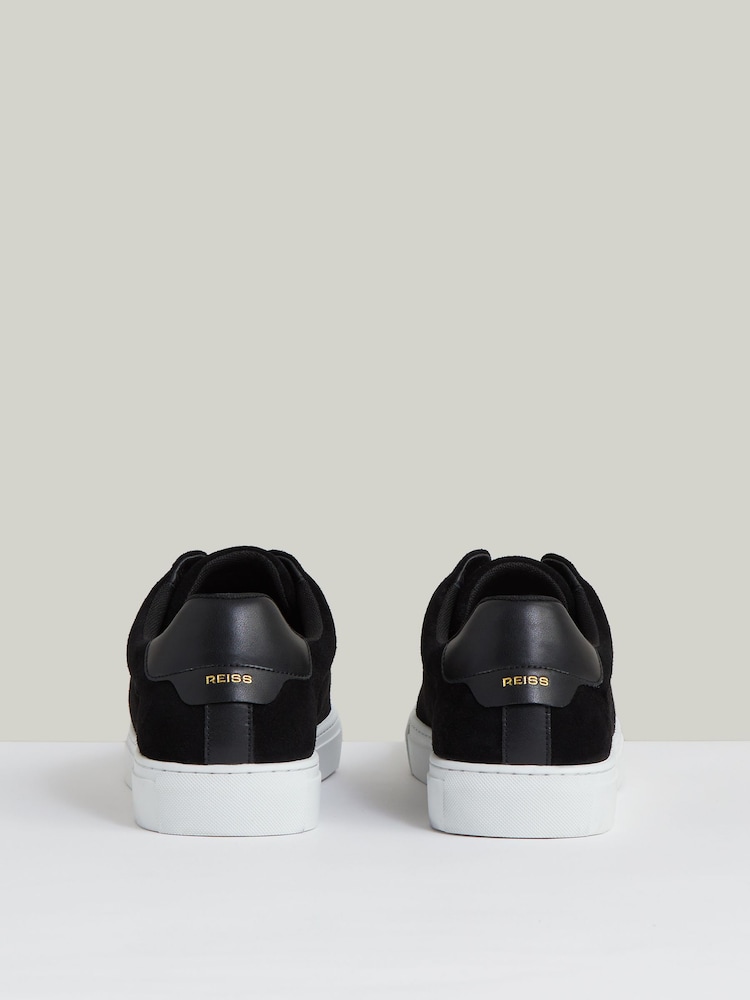 Reiss Black Emil Suede Slip-Ons Elasticated Trainers - Image 6 of 6