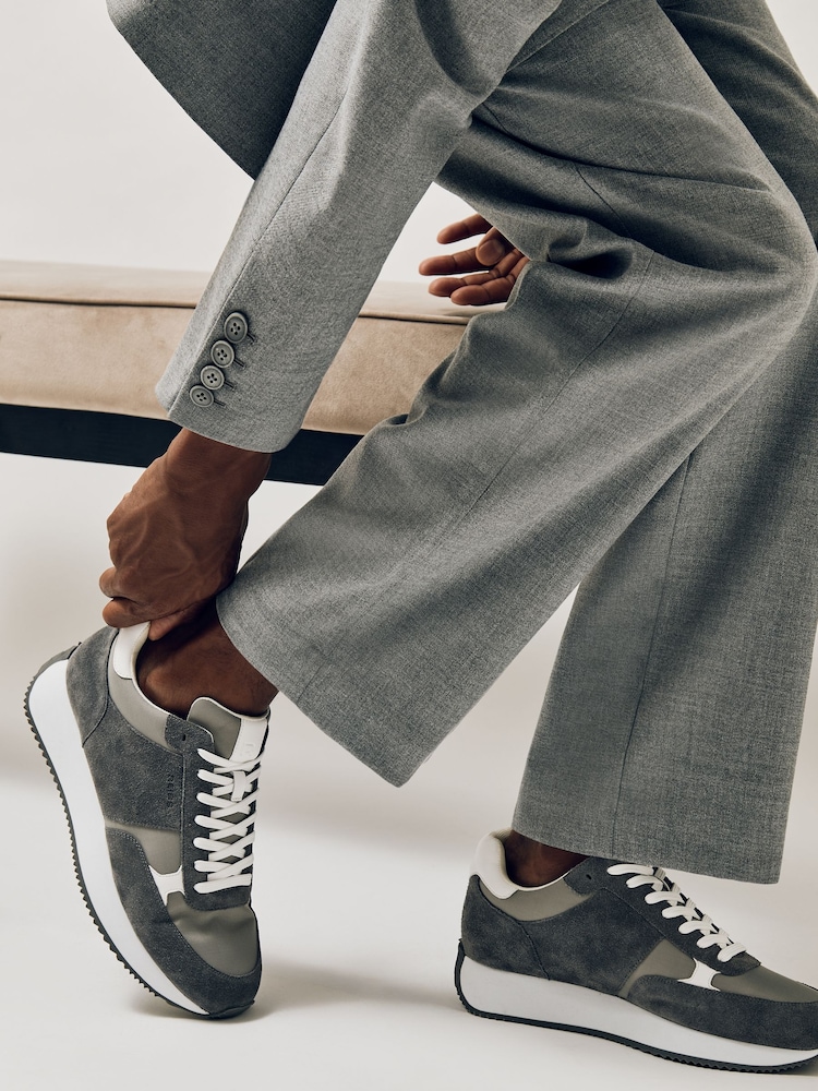 Reiss Graphite Grey Ian Trainers - Image 1 of 9