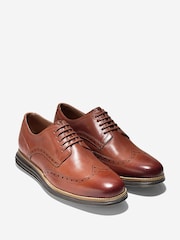 Cole Haan Mens Wide Fit Original Grand Wingtip Oxford Brown Shoes - Image 1 of 5