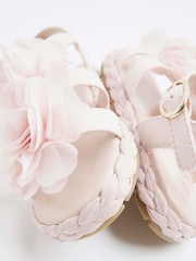 River Island Light Pink Girls Bright Flower Sandals - Image 3 of 5