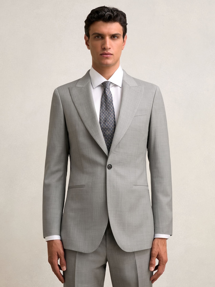 Reiss Mid Grey Inspire Slim-Fit Wool Single Breasted Suit Blazer - Image 1 of 10