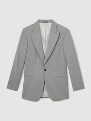 Reiss Mid Grey Inspire Slim-Fit Wool Single Breasted Suit Blazer - Image 2 of 10