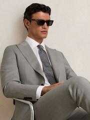 Reiss Mid Grey Inspire Slim-Fit Wool Single Breasted Suit Blazer - Image 6 of 10