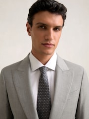 Reiss Mid Grey Inspire Slim-Fit Wool Single Breasted Suit Blazer - Image 8 of 10