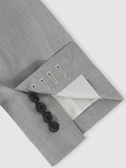 Reiss Mid Grey Inspire Slim-Fit Wool Single Breasted Suit Blazer - Image 9 of 10