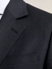 Reiss Navy Seminar Slim-Fit Wool Single Breasted Check Suit Blazer - Image 4 of 7