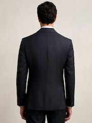 Reiss Navy Seminar Slim-Fit Wool Single Breasted Check Suit Blazer - Image 5 of 7