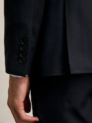 Reiss Navy Seminar Slim-Fit Wool Single Breasted Check Suit Blazer - Image 6 of 7