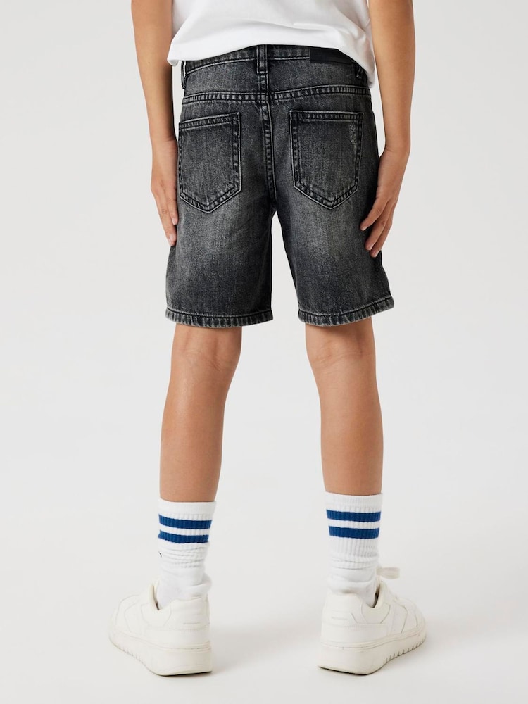 Name It Grey Loose Fit Distressed Denim Shorts - Image 2 of 4 Name It Grey Loose Fit Distressed Denim Shorts - Image 2 of 4