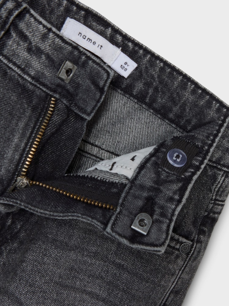 Name It Grey Loose Fit Distressed Denim Shorts - Image 4 of 4