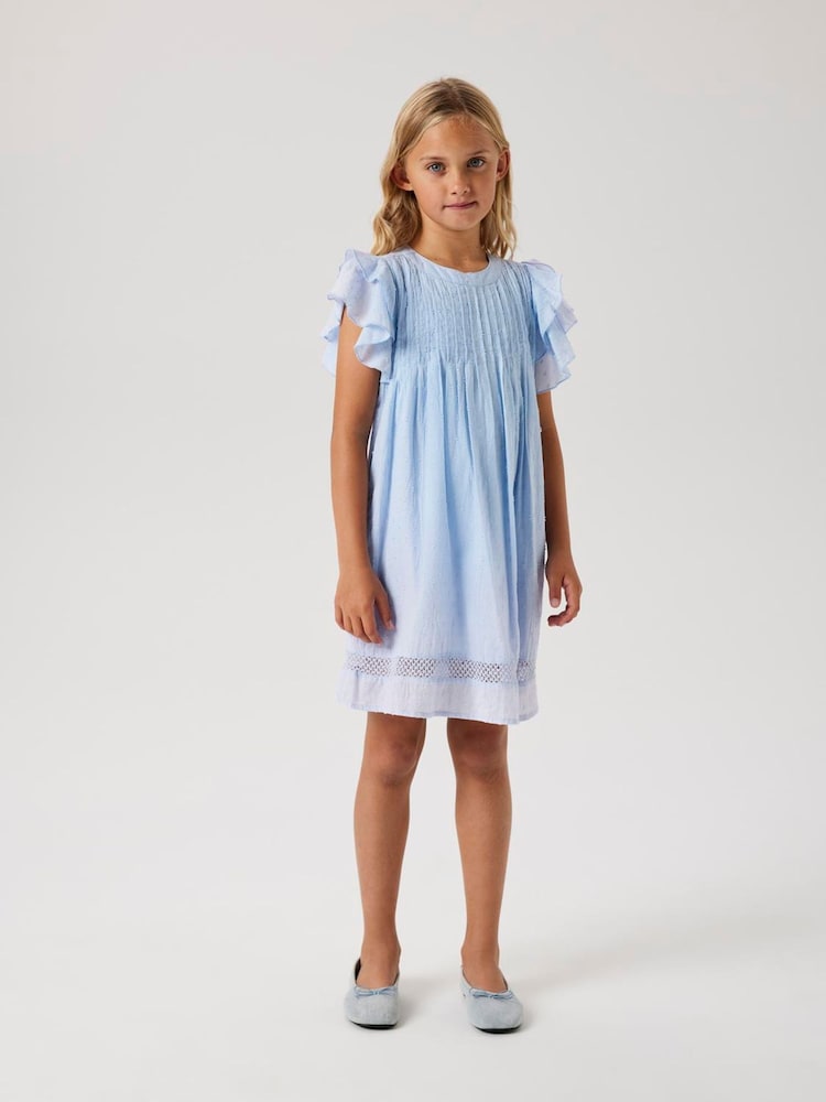 Name It Blue Broderie Anglaise Dress - Image 1 of 4
