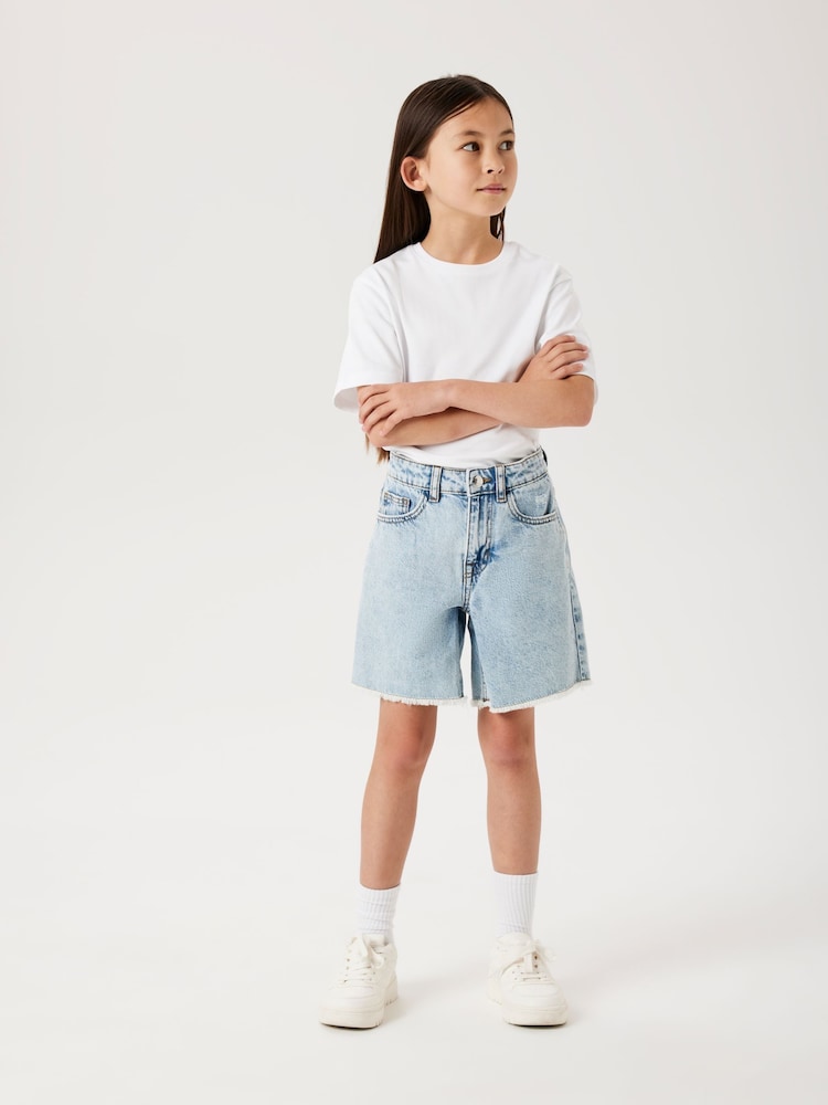 Pantaloni scurți lungi din denim albit Name It - Image 1 of 4