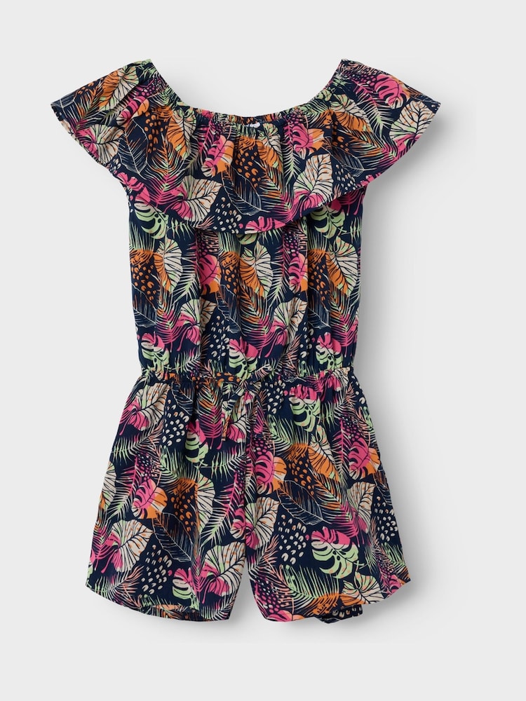 Name It Blue Floral Printed Playsuit - Image 2 of 4 Name It Blue Floral Printed Playsuit - Image 2 of 4